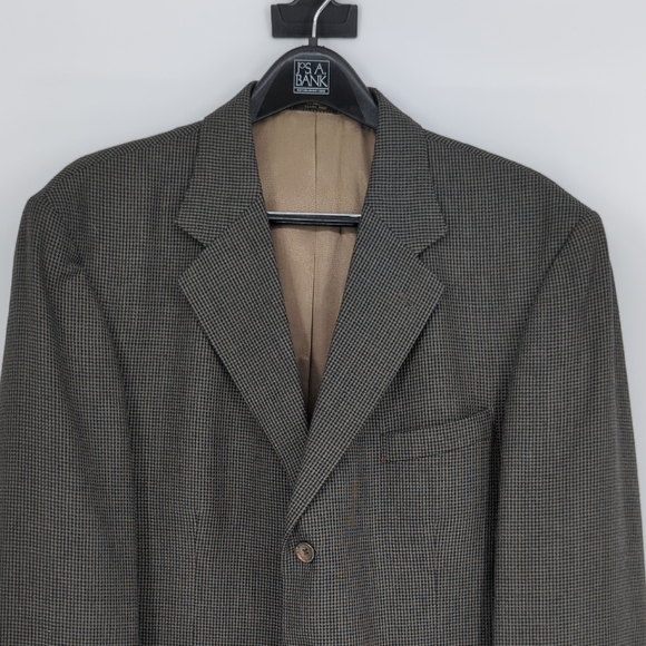 19921 Oscar de la Renta Wool Houndstooth Blazer Brown size 44R preppy academia - Picture 3 of 9